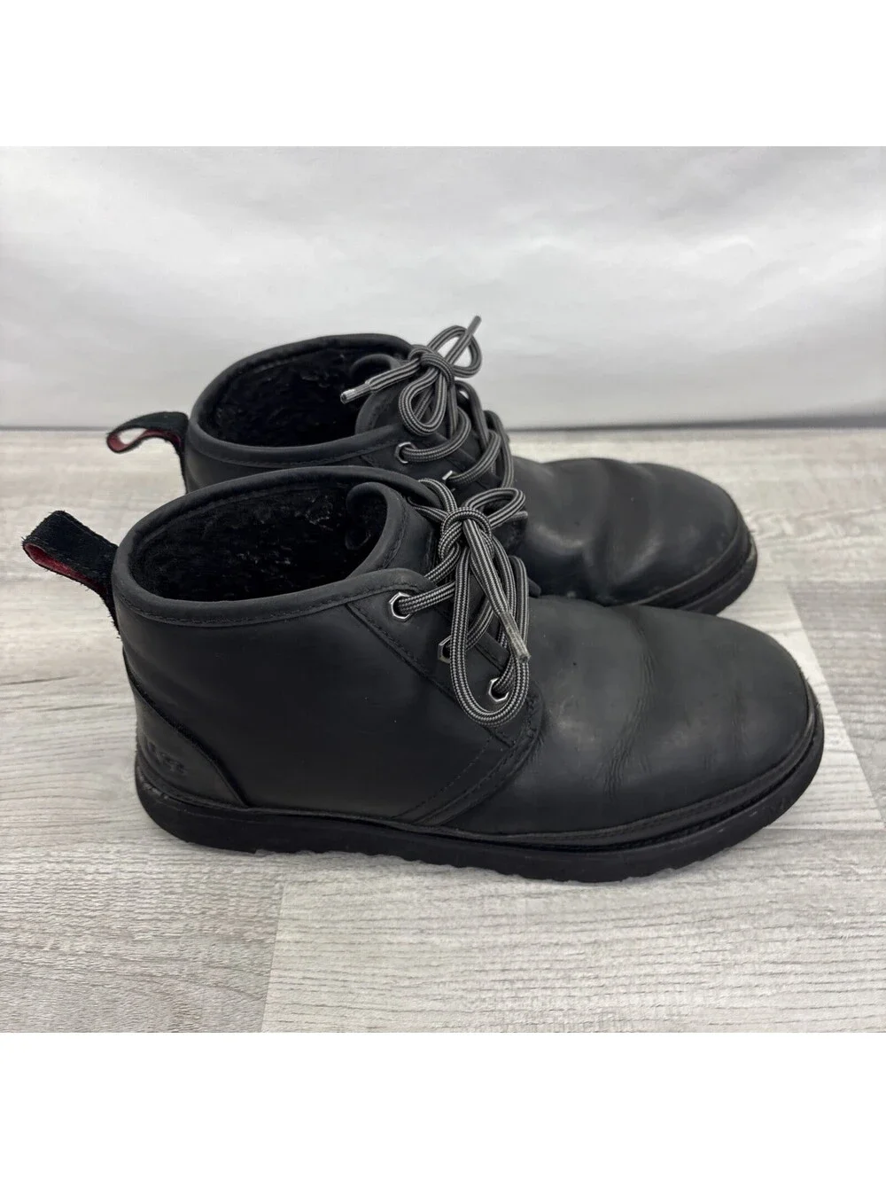 UGG Neumel Weather II Waterproof Black Leather Chukka Boots Size US 8 Men